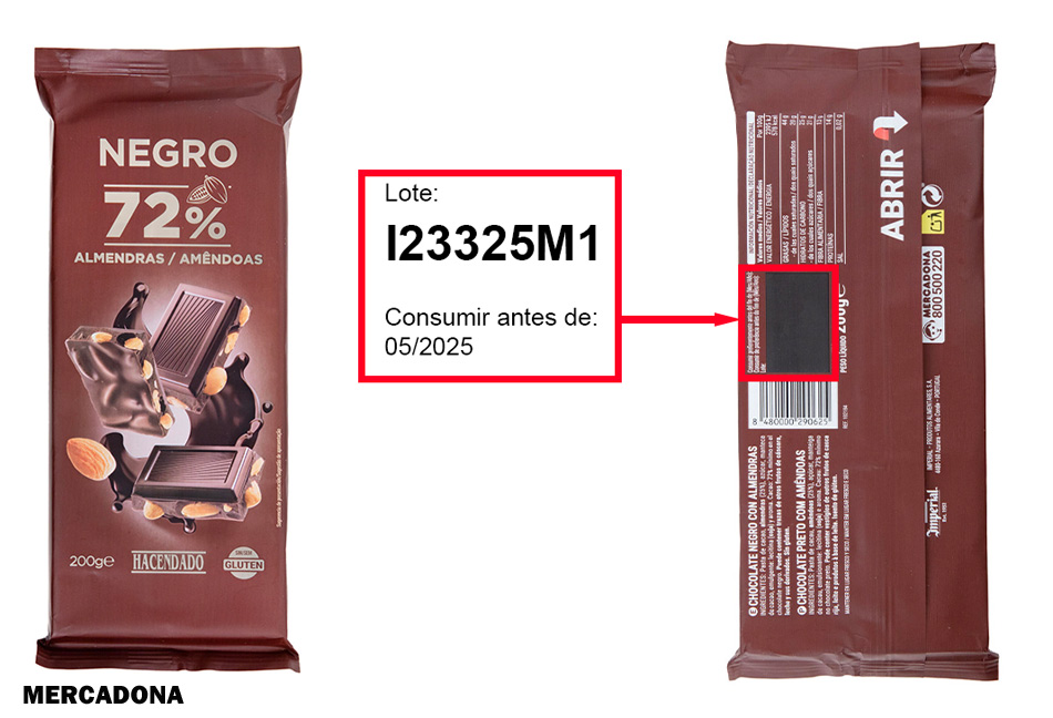Chocolate 72% con almendras
