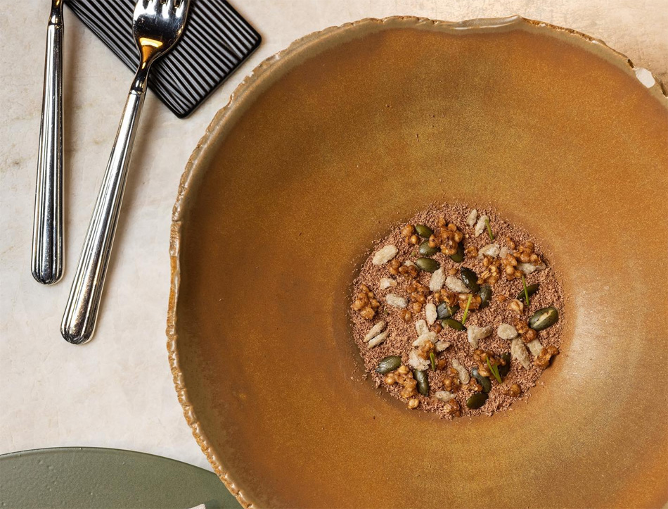 Pan tostado, cereales y cacao