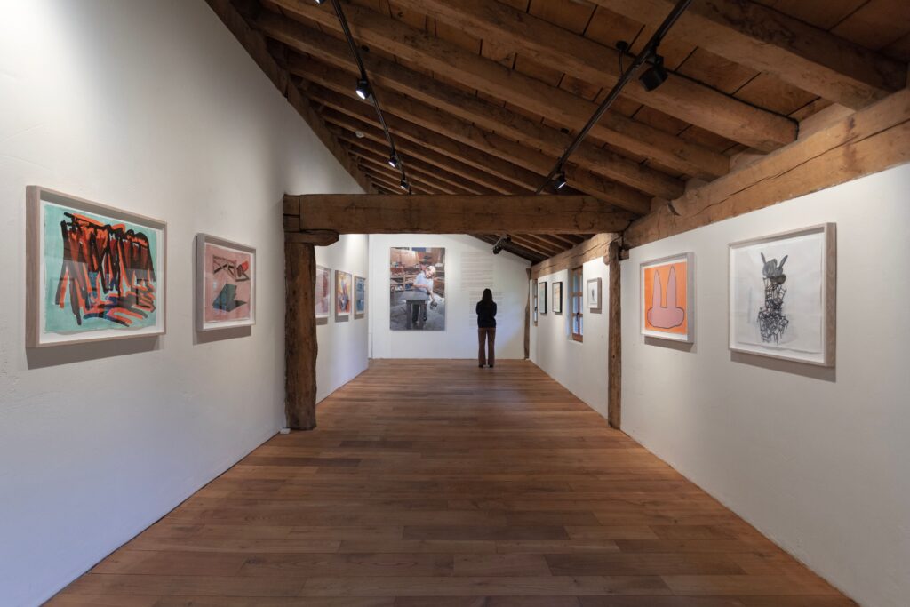 Vista de los dibujos de Phyllida Barlow en Chillida Leku