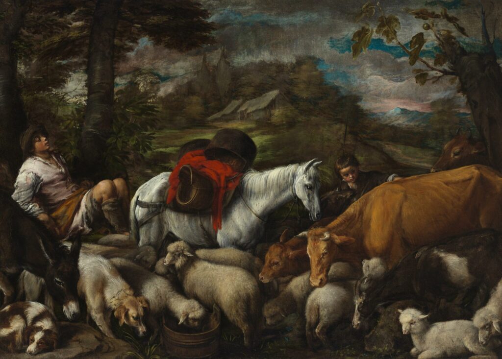 Jacopo Bassano. Pastor durmiente, hacia 1568. Szépművészeti Múzeum