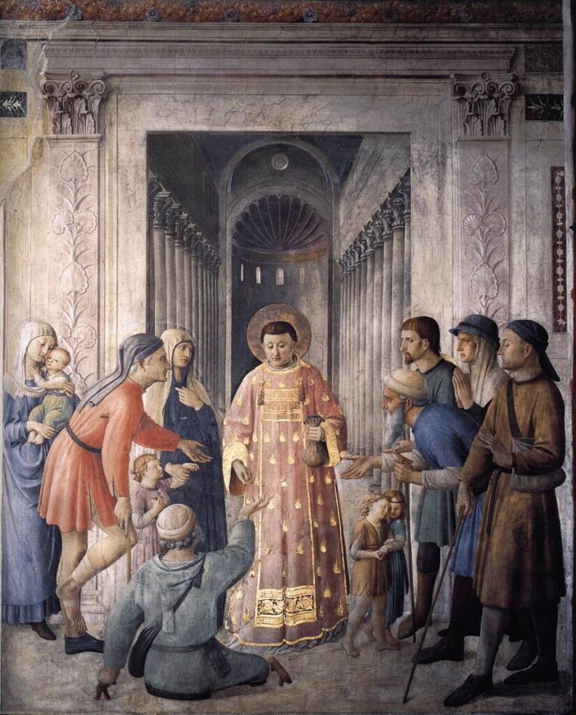 Benozzo Gozzoli. La distribución de las limosnas. Capilla Nicollina, El Vaticano