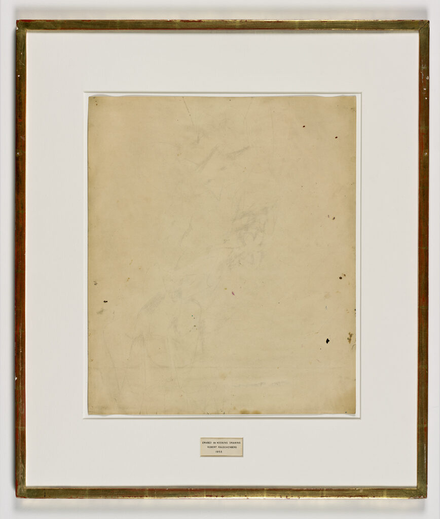 Robert Rauschenberg. Erased De Kooning Drawing, 1953. San Francisco Museum of Modern Art, San Francisco